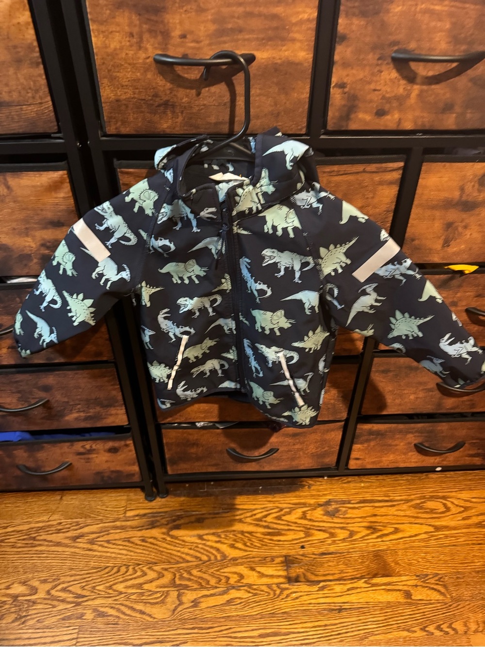 H&M Navy Blue Dinosaur Print Raincoat